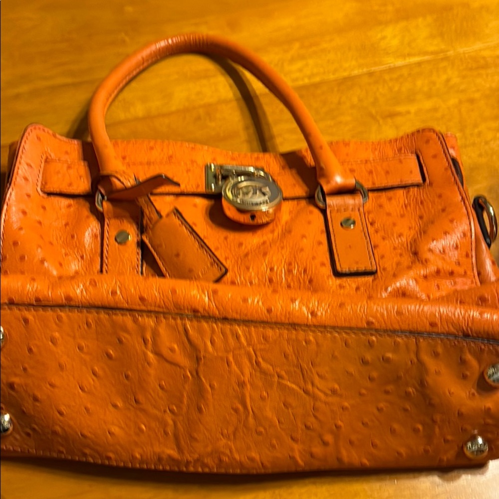 Orange Leather Satchel with Vintage Appeal
